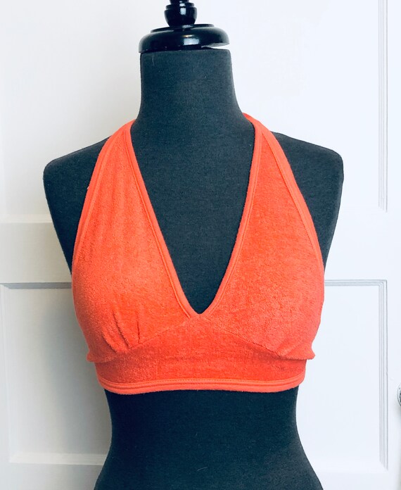 vintage 60s orange terry halter top