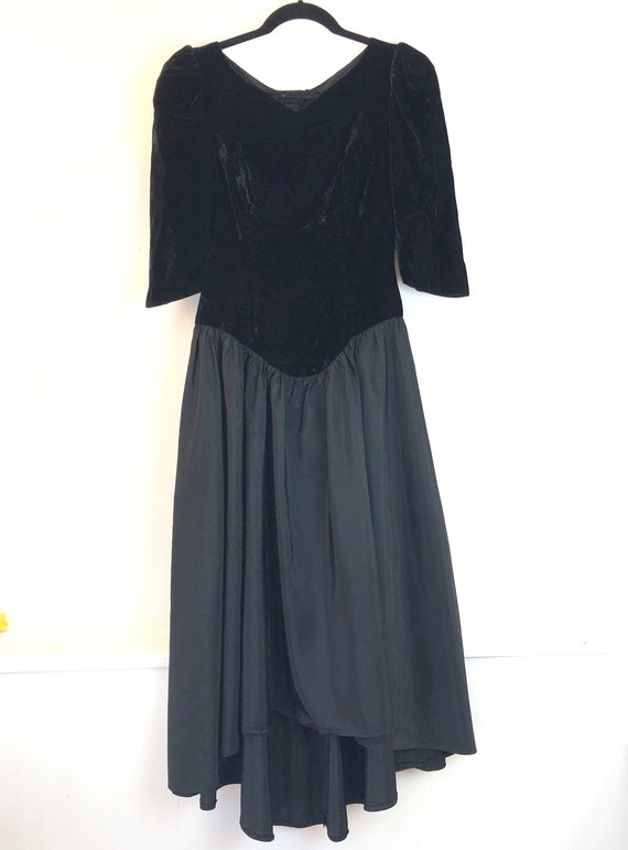 velvet and taffeta dress