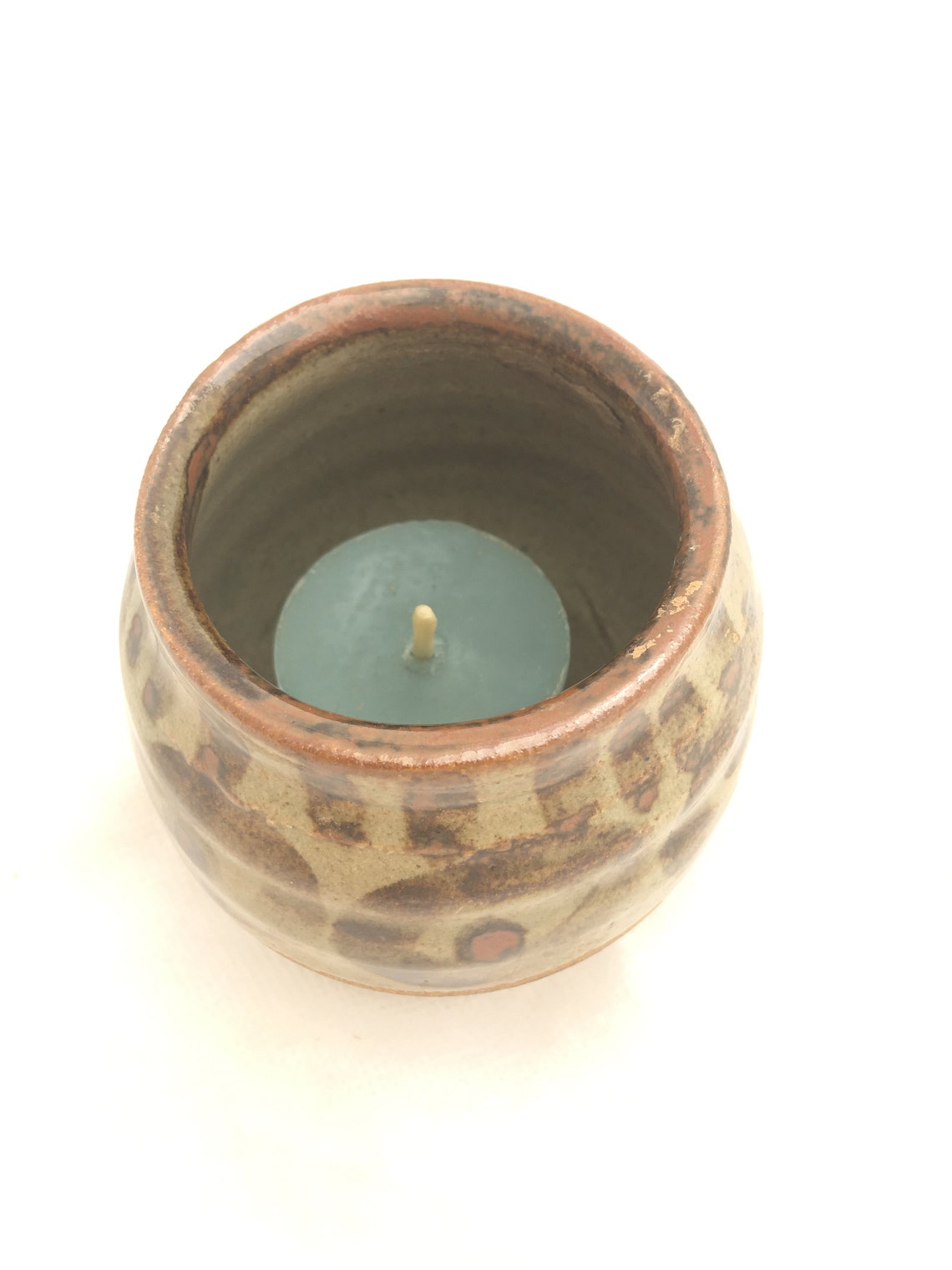 Glazed Pottery // Candle Holder // Beeswax Votives // Handmade Etsy