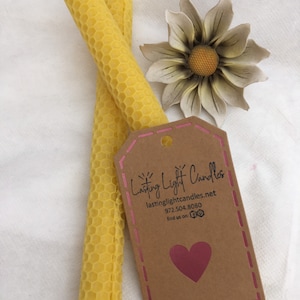 Natural/Rolled/100% Beeswax Candles/Taper/Honey Scent/Honeycomb/Great Gift/Hand Rolled/Pure Beeswax/Home Deco image 1