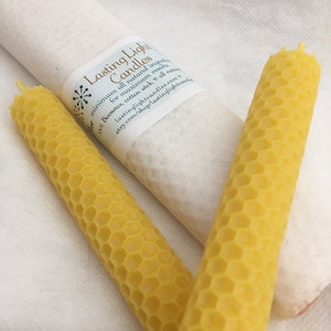 Natural/Rolled/100% Beeswax Candles/Taper/Honey Scent/Honeycomb/Great Gift/Hand Rolled/Pure Beeswax/Home Deco image 2