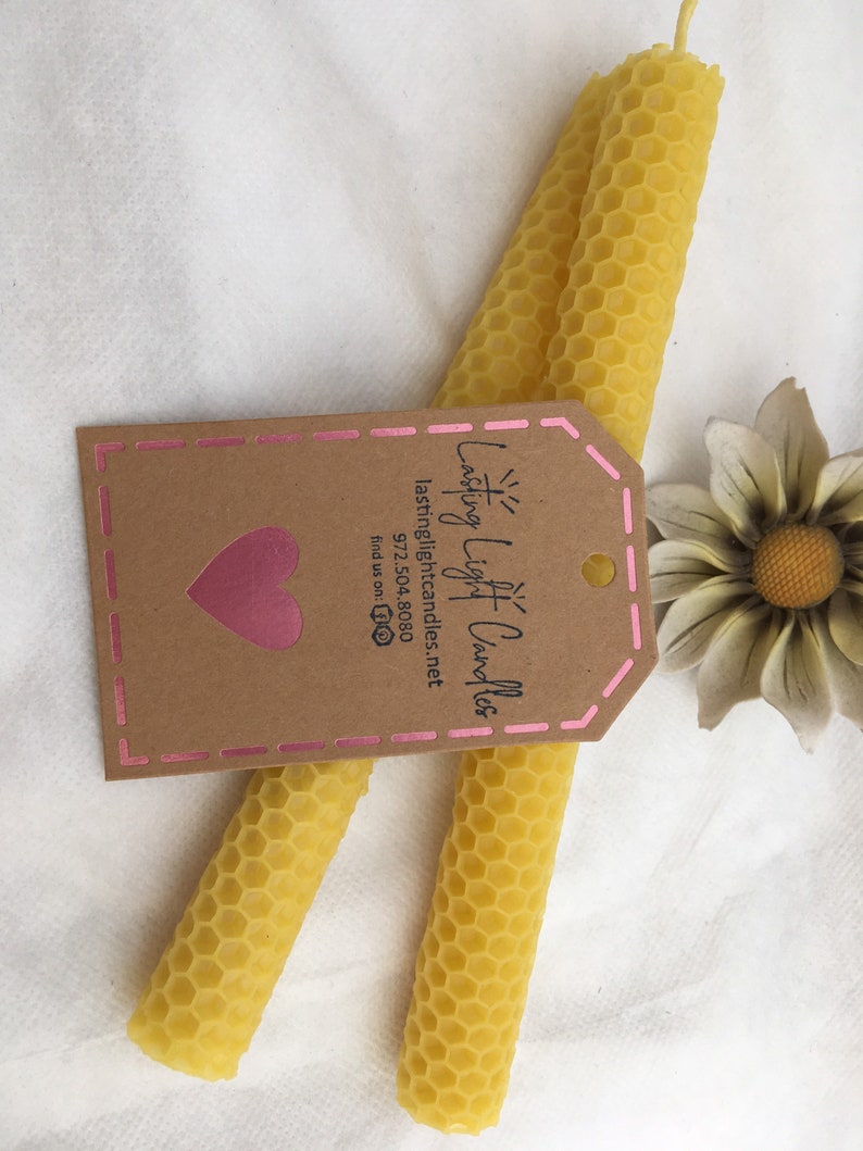 Natural/Rolled/100% Beeswax Candles/Taper/Honey Scent/Honeycomb/Great Gift/Hand Rolled/Pure Beeswax/Home Deco image 10