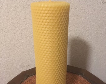 Hand Rolled Honeycomb Beeswax Candle/8" Tall