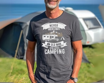 Camiseta "Velho Acampando em Motorhome" - Presente para o Dia dos Pais