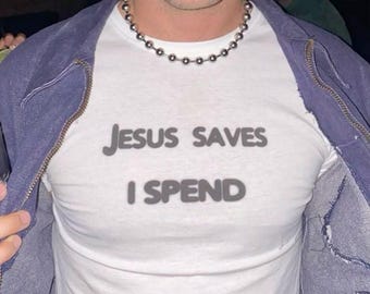 Koszulka „Jezus ratuje mnie, wydaję” – zabawny chrześcijański streetwear