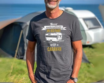 Camiseta para Camping e Motorhome, Presente para Pai Idoso, Camiseta para o Dia dos Pais