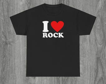 I Love Rock Music Unisex Tee, Music Fan Gift