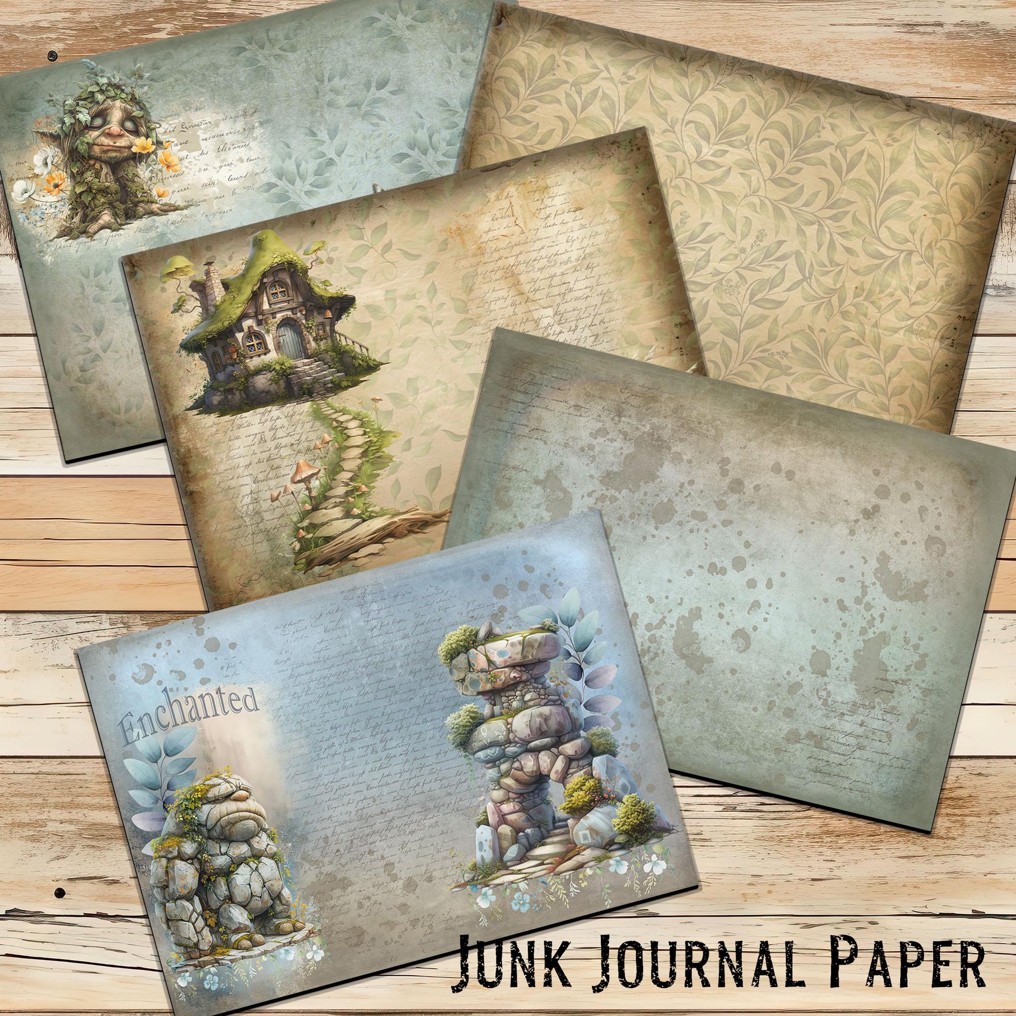 Fairy Forest, Junk Journal Kit, Shades of Green, Embellishments ...