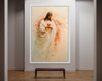 Sacred Heart of Jesus Painting: Catholic Christian Home Decor