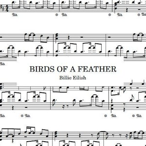 Birds of a Feather di Billie Eilish arrangiamento per pianoforte ispirato - PDF scaricabile