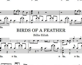 Birds of a Feather by Billie Eilish Inspired Piano Arrangement -  Downloadable PDF