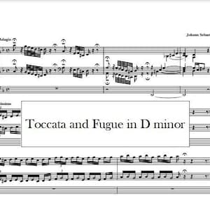 Toccata and Fugue in D Minor Sheet Music PDF, J.S. Bach Piano Sheet Music Download, Classical Piano Arrangement, Instant Download