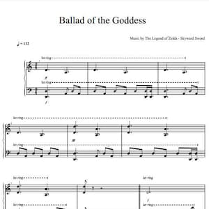 Ballad of the Goddess - Skyward Sword  - The Legend Of Zelda - Piano Sheet Music