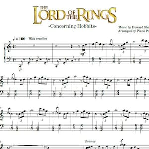 Concerning Hobbits - Piano Sheet Music PDF - From The Fellowship of the Ring