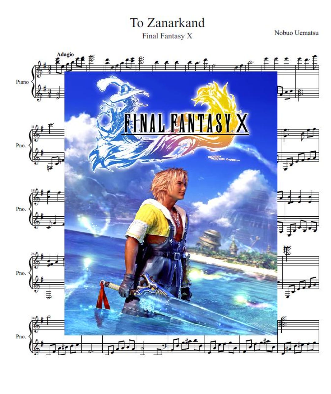 To Zanarkand - Final Fantasy X | Piano Sheet Music PDF | Nobuo