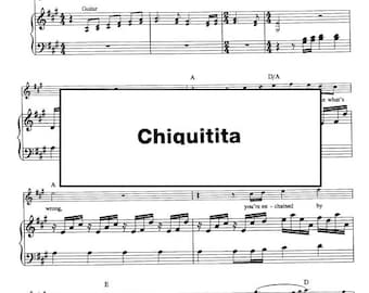 Chiquitita by ABBA inspired (Piano & Vocal) printable sheet music PDF
