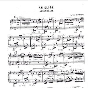 Für Elise Sheet Music PDF, Ludwig van Beethoven Piano Sheet Music Download, Classical Piano Arrangement, Instant Download