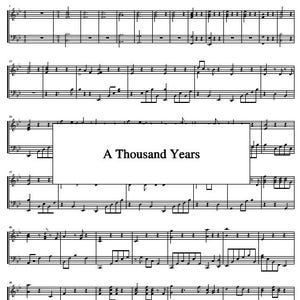 A Thousand Jahre - Christina Perri - Klavier Noten - Herunterladbare PDF