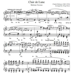 Clair de Lune - Claude Debussy - Partituras para piano Pdf
