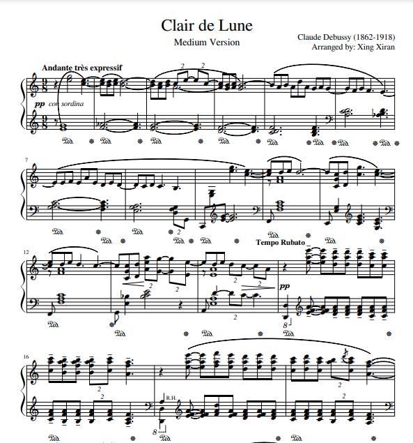 その他 clair de lune Clair De Lune - Claude Debussy - Piano Sheet Music Pdf - Etsy