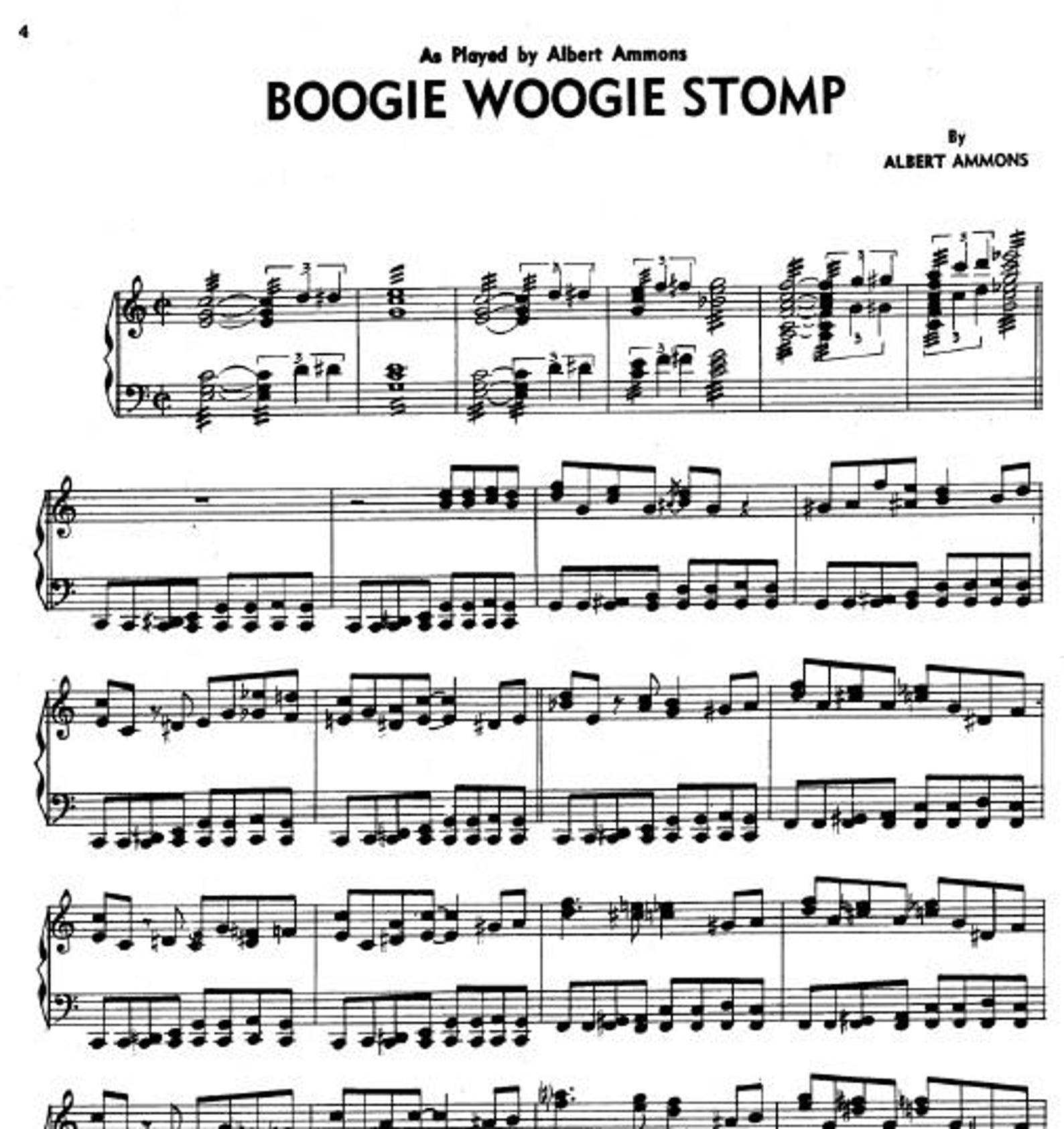 Printable Boogie Woogie Piano Sheet Music | 5 Classic Solos by Albert ...
