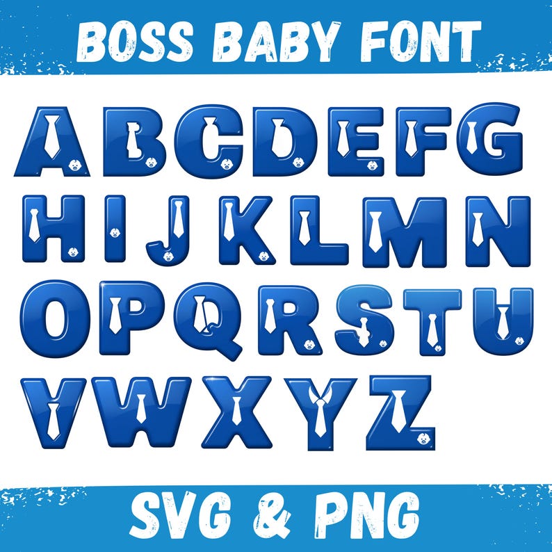 Boss Baby Font SVG and PNG Bundle | Baby Boss Alphabet Letters | Cute ...