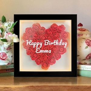 Flower Shadow Box - College Logo - Graduation Gifts - Birthday Gift , High School Graduation, Decision Day Gift - College Commitment