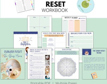 Sunday Reset Workbook for Moms: Weekly Planner (Printable PDF)