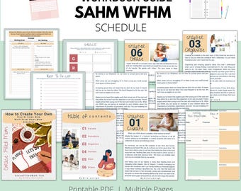 SAHM WFH Mom Schedule Guide: Customizable Block Planner (Printable PDF)