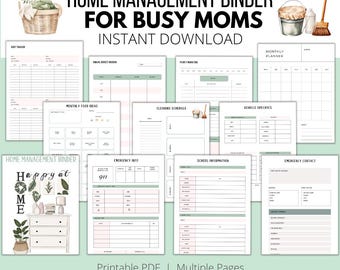 Boho Home Management Binder for Moms: Printable Planner (PDF)