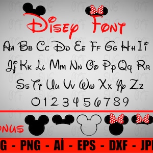 Disneyland Schriftarten | Micky Maus Schrift T-shirt SVG | Welt | Geburtstag T-Shirt | Mickey Umriss geschnitten Datei | Shirt | Cricut Schnittdatei !!! Bild 1