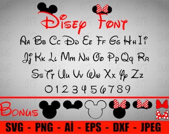 Disneyland Schriftarten | Micky Maus Schrift T-shirt SVG | Welt | Geburtstag T-Shirt | Mickey Umriss geschnitten Datei | Shirt | Cricut Schnittdatei !!!