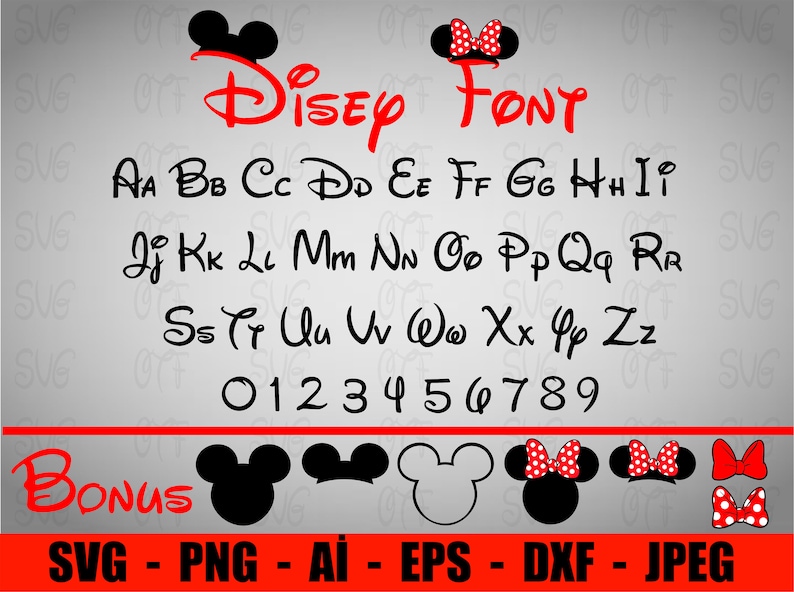 Disneyland Schriftarten | Micky Maus Schrift T-shirt SVG | Welt | Geburtstag T-Shirt | Mickey Umriss geschnitten Datei | Shirt | Cricut Schnittdatei !!! Bild 1