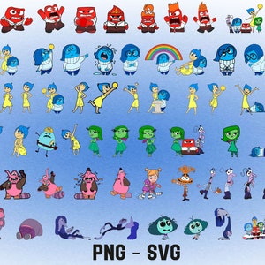 Inside Out 2 Bundle Png Cliparts, Layered Svg Files, Digital Papers, Anger, Joy, Sadness, Disgust And All Characters, Clipart Cut File !!