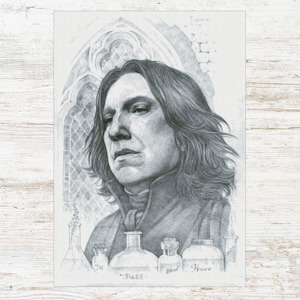 May include: A black and white illustration of a man with long dark hair. He is wearing a dark collared shirt and has a serious expression on his face. The illustration is set against a background of a stone archway.