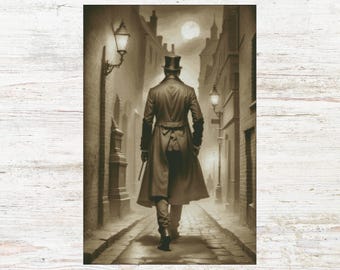 Jack the Ripper Cross Stitch Pattern, Victorian Gothic Instant Download PDF,  Sepia Counted Cross Stitch, Pattern Keeper, Saga, Sepia