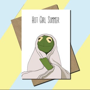 Verano de chica sexy - Kermit - Tarjeta meme - Tarjeta divertida - Sé tú mismo - Tarjeta para toda ocasión