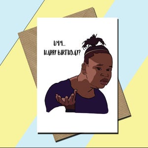 Fille confuse - carte vigne - vigne - Nabria Jackson - carte drôle - carte d'anniversaire - carte Internet - carte meme