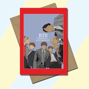BTS (Bangtan Boys) vous souhaite un joyeux anniversaire - Carte d'anniversaire - Carte de voeux - Carte vierge