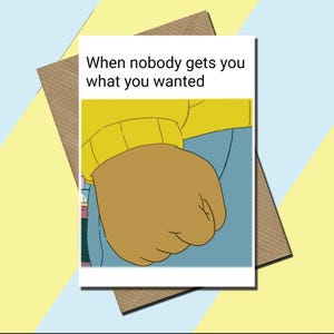 Arthurs Fist Card, Arthur Internet Meme, Arthur, Meme Card, Arthurs Fist, Biglietto d'auguri, Biglietto fatto a mano - Tutte le occasioni / Biglietto divertente