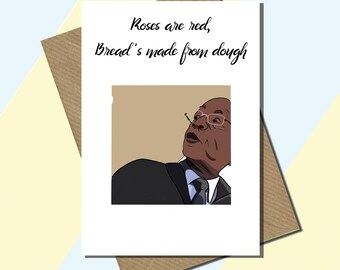 Roses are red, bread's made from dough - Vine Card - Vine - Your mum's a hoe parody -  Fun Card - Internet Card - Blank Card - All Occasions