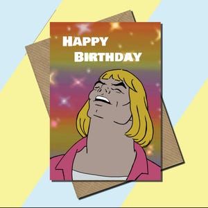 Cartão de aniversário He Man - Pelo poder de Greyskull - Adam - LGBTQ - Cartão de aniversário - Cartão para todas as ocasiões
