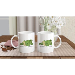 Op Vaderdag Mini Shrek geïnspireerde keramische mok - Leuk cadeau - Liefdescadeau - Vaders / vaders / Pops Papa / Appa