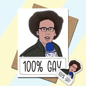 Carte inspirée de Glee - 100 % Gay - carte Jacob Ben Israel - carte d'anniversaire - carte amusante - carte de fan - toutes les occasions