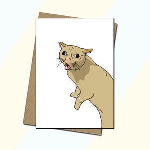 Knife Cat Meme Card  - Scaredy Cat Card - Memes and Vines - All Occasions