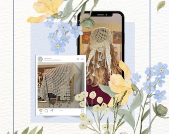 The Jasmine Kopftuch Häkelanleitung | Gehäkeltes Kopftuch | Bandana | Haarschal | Halstuch | PDF Häkelanleitung | Anfängerfreundlich