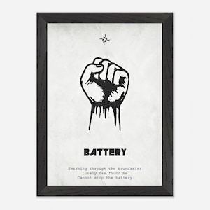 Battery Metallica Album Cover Poster, Thrash Metal Framed Wall Art, Rock Music Decor, Gift for Metal Fans & Birthdays