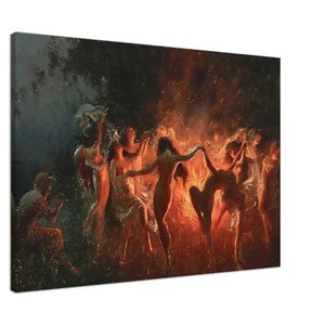 Feuertanz, Joseph Tomanek Berühmte Gemälde - Leinwand