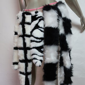 Fausse fourrure à clip sur la queue : cosplay costume noir et blanc