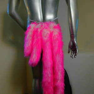 Pink Faux Fur Costume Tail: Clip On Cosplay Tail